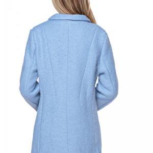 Women's Point Collar Blue Coat In..