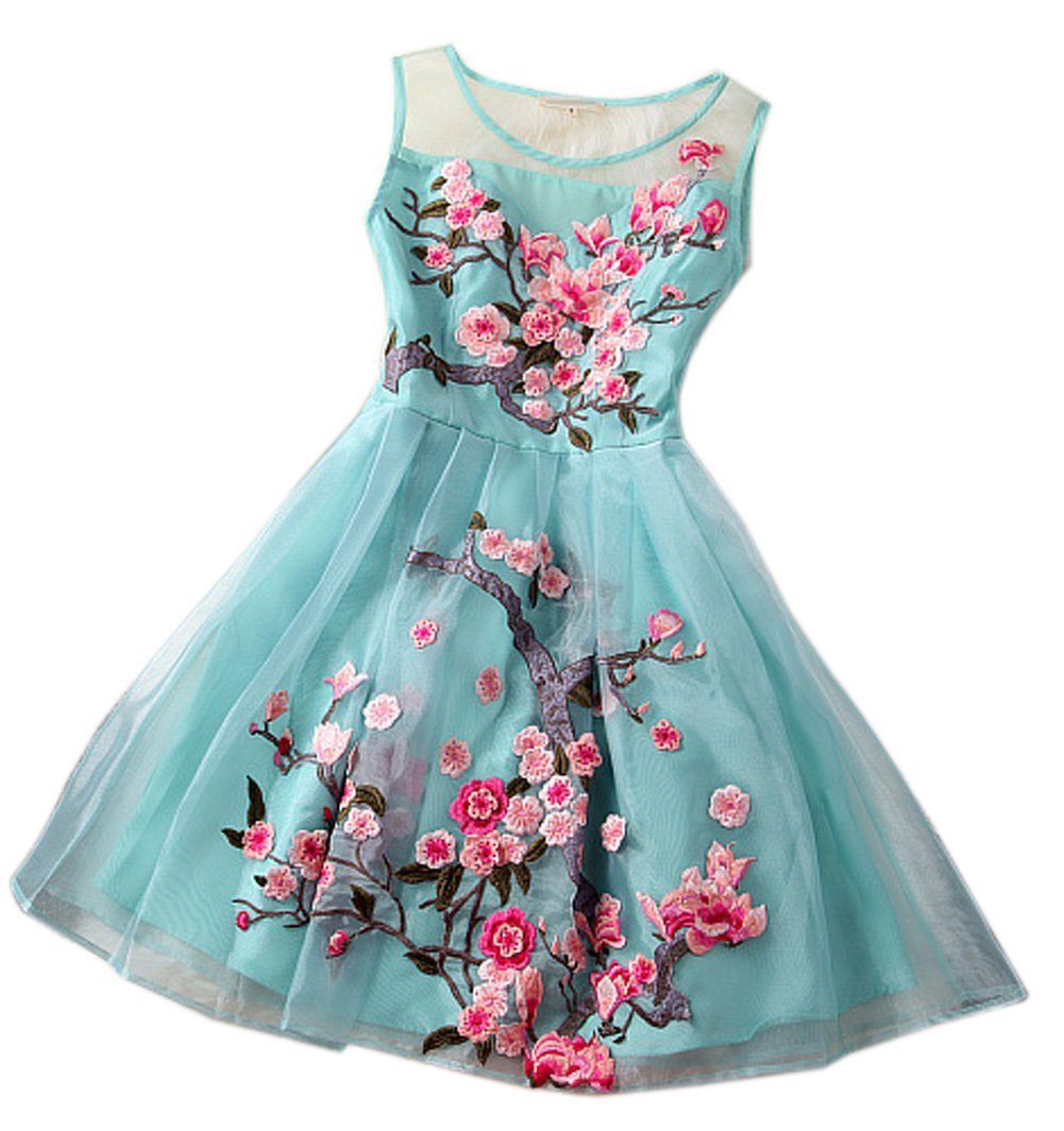 Organza Embroidered Gauze Dress Stitching on Luulla