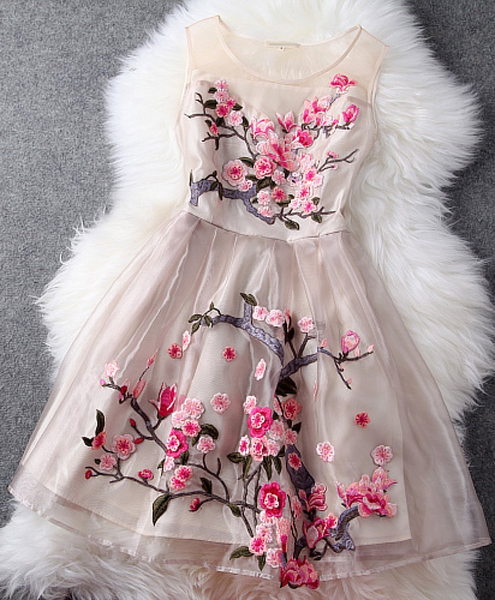 Organza Embroidered Gauze Dress Stitching on Luulla